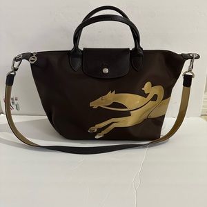 Authentic Longchamp Neo Gold Horse Limited Edition